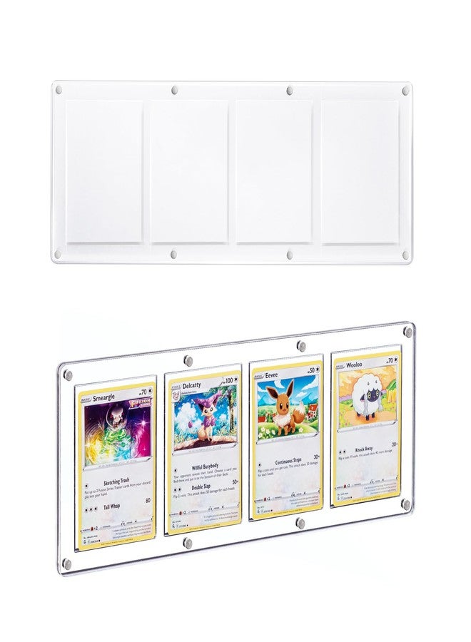 Wigearss 4 Slots 35-75PT Universal Magnetic Acrylic Game Card Case, Baseball Card Holder, Hard Acrylic Card Cases, Card Protector, Fit for Standard Card - Image 1